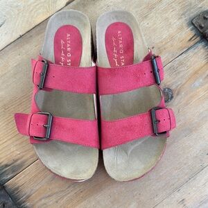 Altar'd State Pink and Brown Sandals Casual Comfort